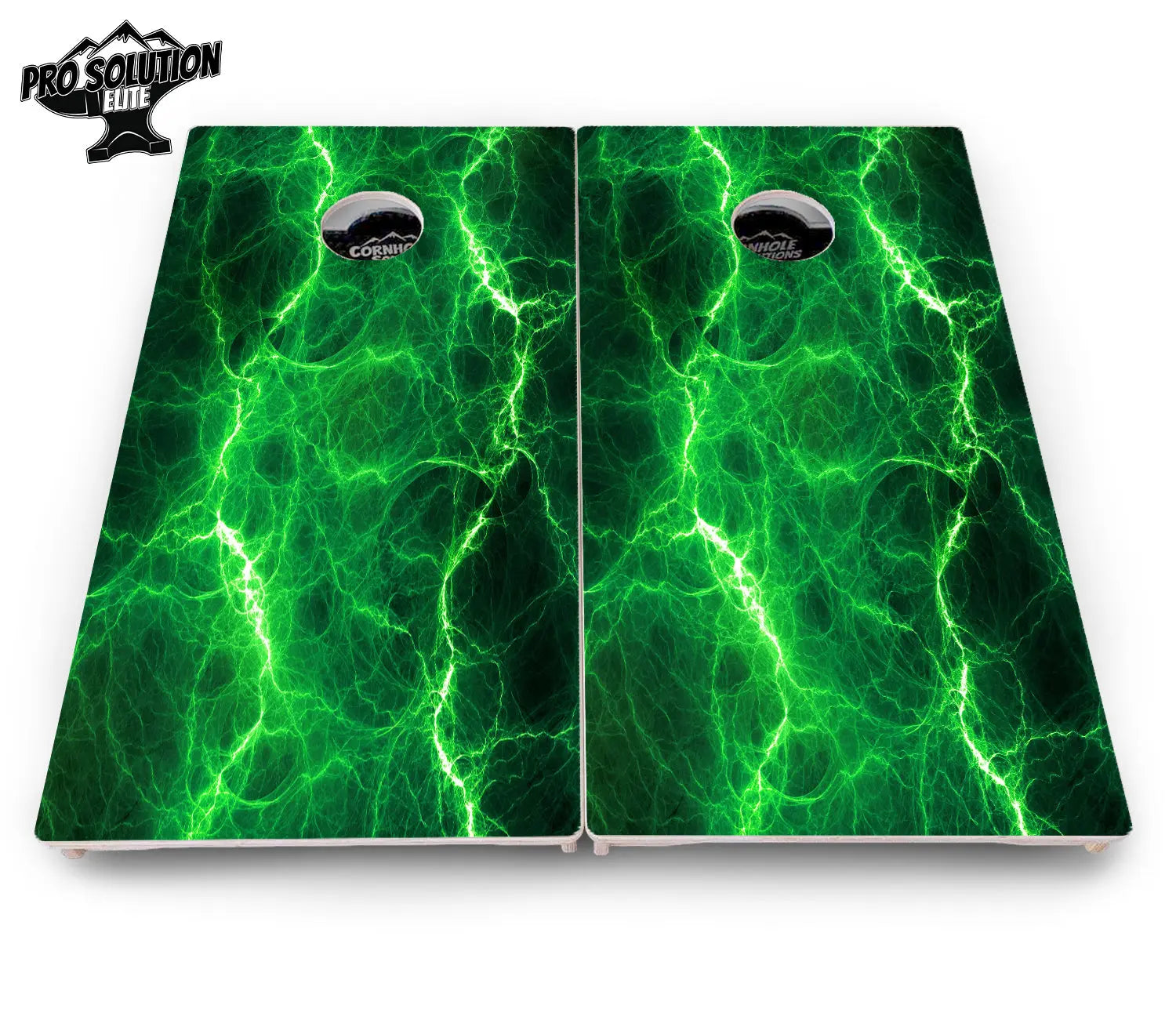 Blue & Green Lightning Cornhole Boards - Pro Solution Elite Series Cornhole Solutions