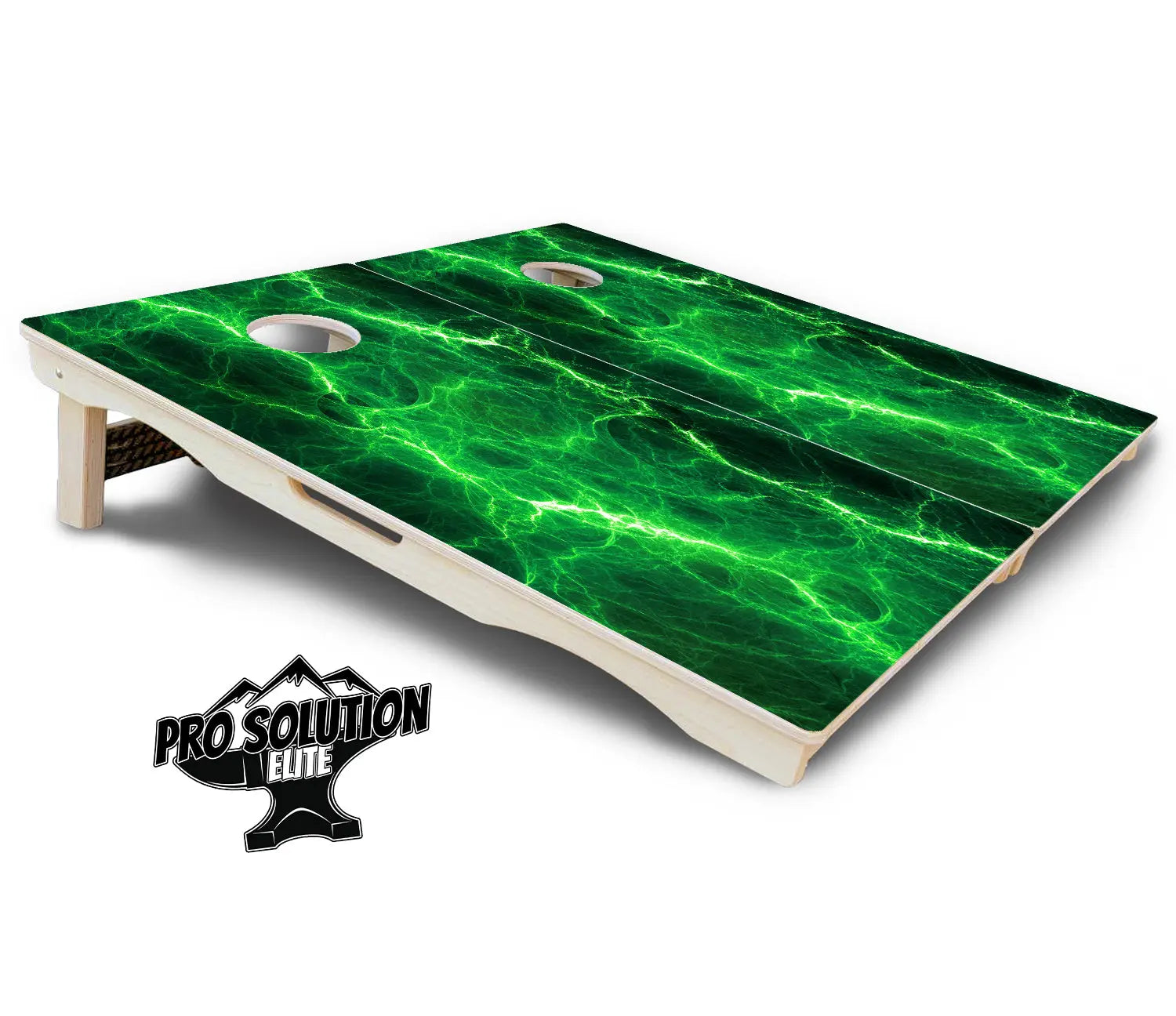 Blue & Green Lightning Cornhole Boards - Pro Solution Elite Series Cornhole Solutions