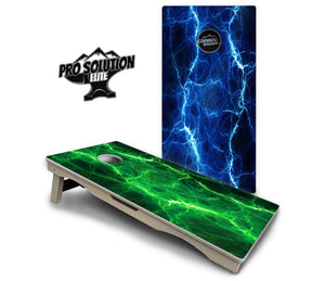 Blue & Green Lightning Cornhole Boards - Pro Solution Elite Series Cornhole Solutions