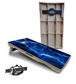 Blue & Green Lightning Cornhole Boards - Pro Solution Lite Series by Cornhole Solutions, custom cornhole board detail photo 3