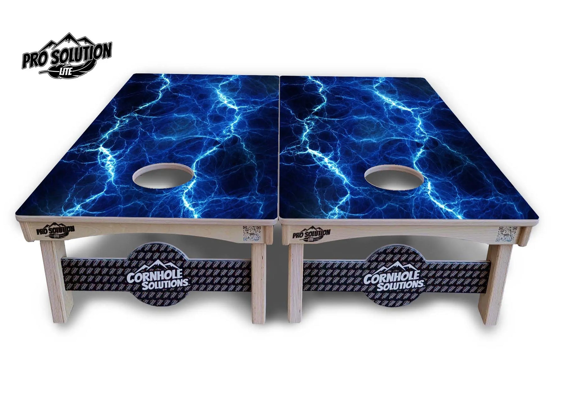 Blue & Green Lightning Cornhole Boards - Pro Solution Lite Series by Cornhole Solutions, custom cornhole board detail photo 4