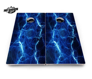 Blue & Green Lightning Cornhole Boards - Pro Solution Lite Series by Cornhole Solutions, custom cornhole board detail photo 5