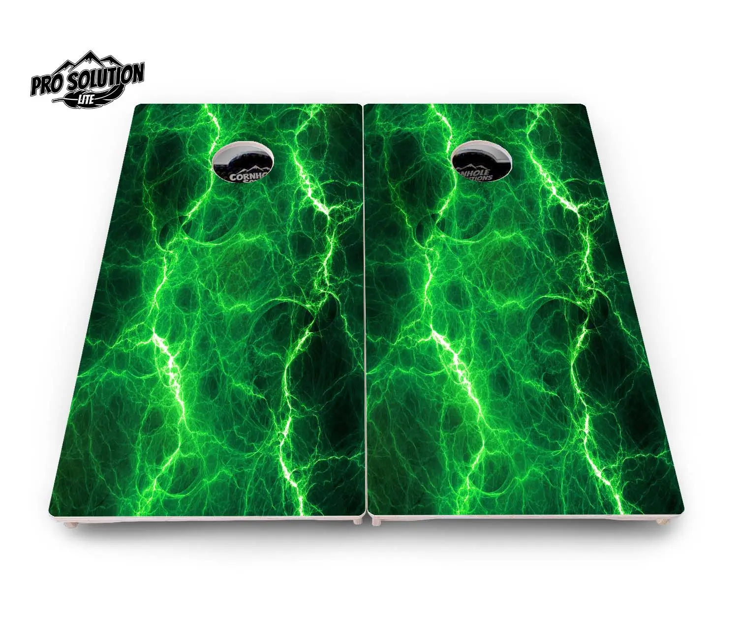 Blue & Green Lightning Cornhole Boards - Pro Solution Lite Series by Cornhole Solutions, custom cornhole board detail photo 7