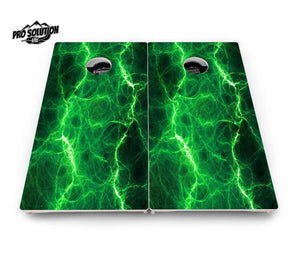 Blue & Green Lightning Cornhole Boards - Pro Solution Lite Series by Cornhole Solutions, custom cornhole board detail photo 8