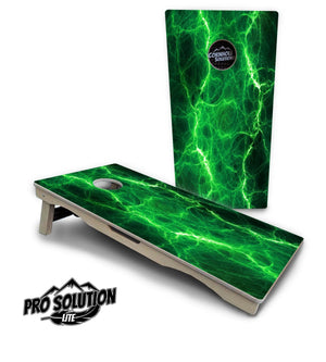 Blue & Green Lightning Cornhole Boards - Pro Solution Lite Series by Cornhole Solutions, custom cornhole board detail photo 9