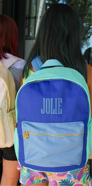 Blue + Teal Colorblock Backpack KenzKustomz