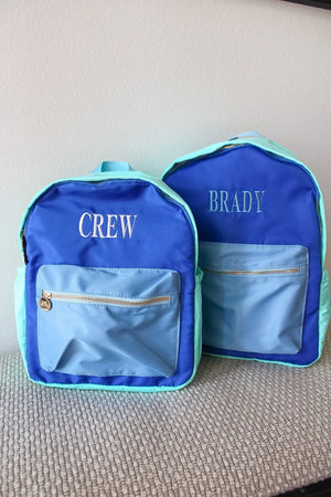 Blue + Teal Colorblock Backpack KenzKustomz