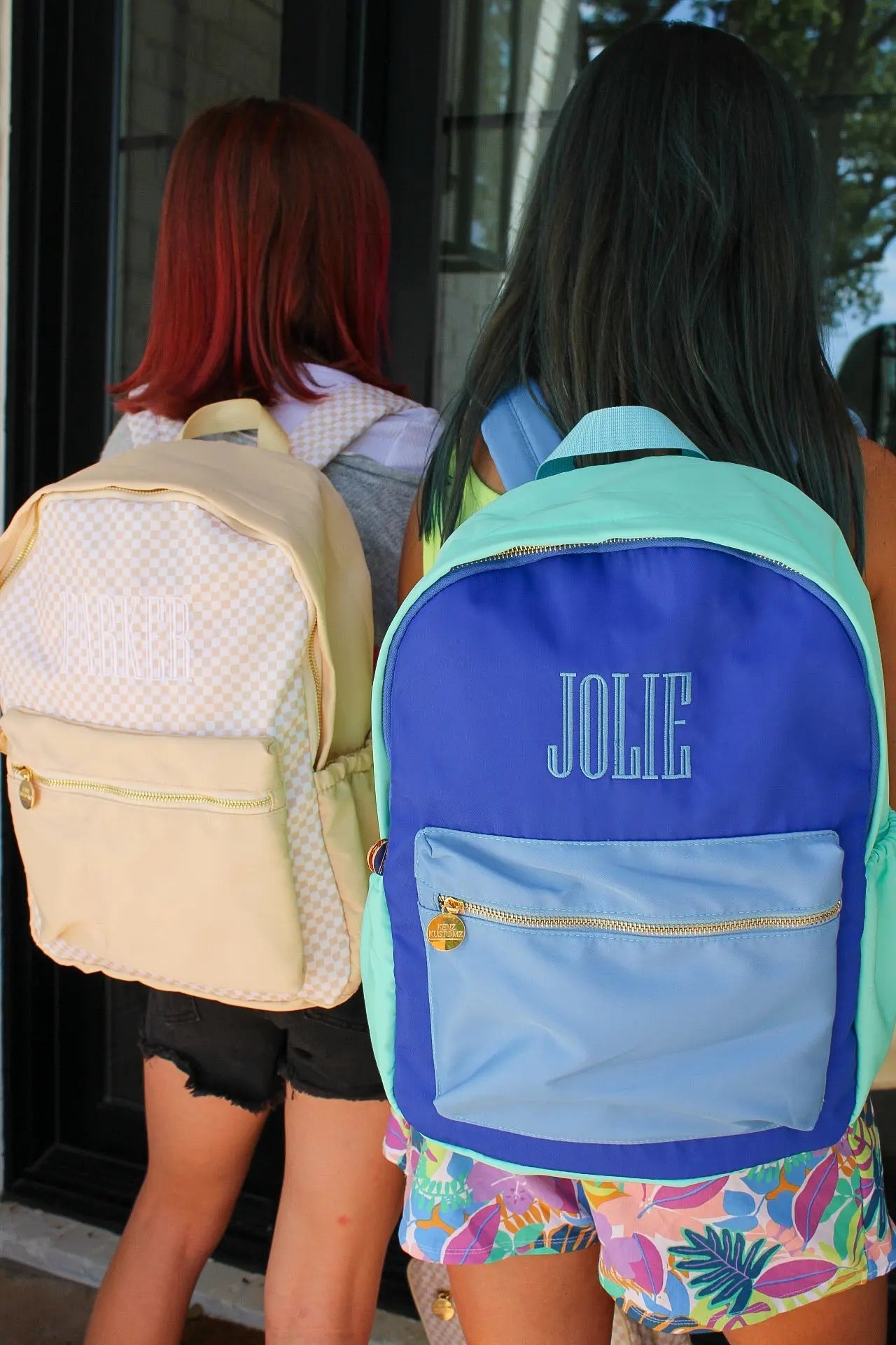 Blue + Teal Colorblock Backpack KenzKustomz
