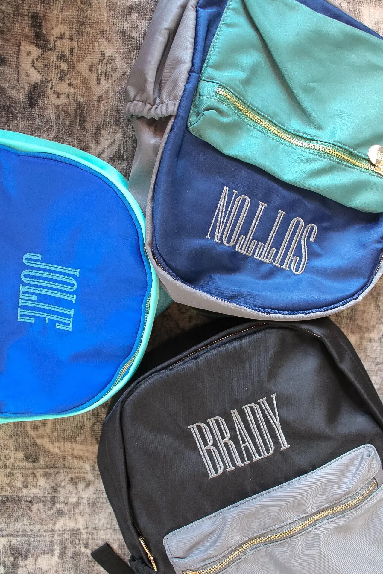 Blue + Teal Colorblock Backpack KenzKustomz