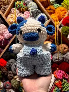 Blueberry Cow - Handmade Crochet Cow Plush Farm Animal Toy Klassy Krafts
