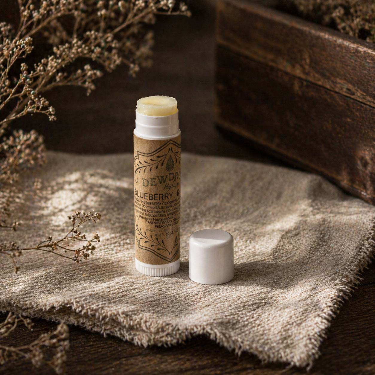 Blueberry & Lemon Lip Balm by Dewdrop Mystique LLC, natural skincare main product photo