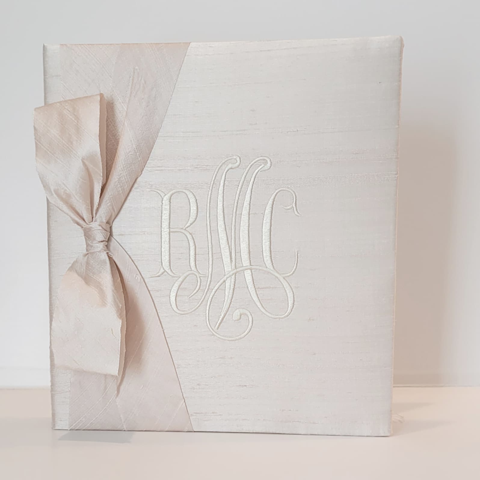 Baby Memory Book - Blush Silk (w/ SILK Bow) by AP Creations in Tuscaloosa, paper gift main product photo