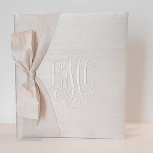 Baby Memory Book - Blush Silk (w/ SILK Bow) by AP Creations in Tuscaloosa, paper gift main product photo