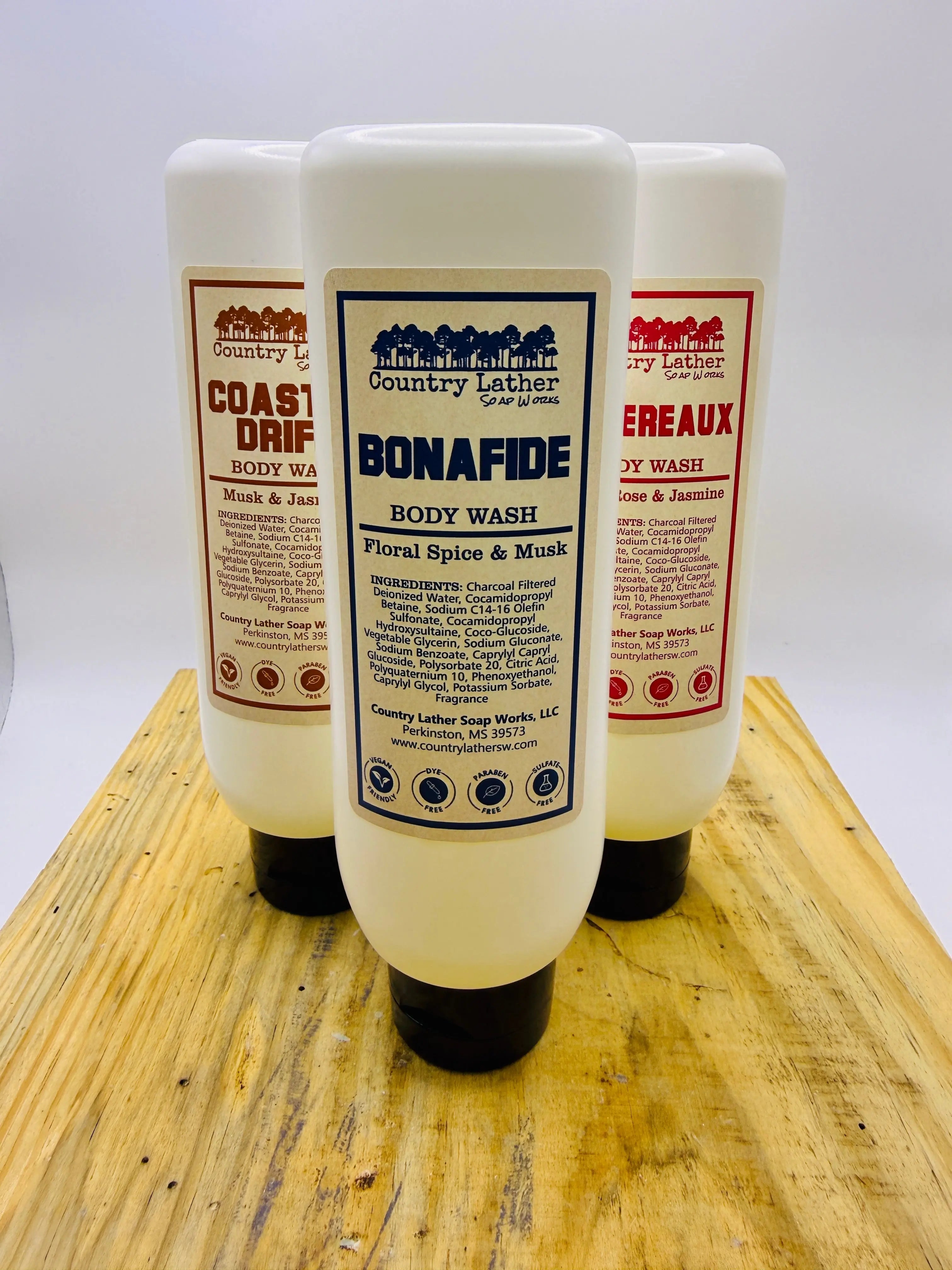 Country Lather body wash in multiple scent options