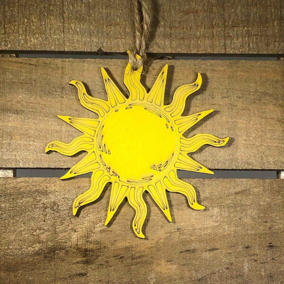 Bohemian Sun Christmas Wooden Ornament | Celestial Holiday Decor