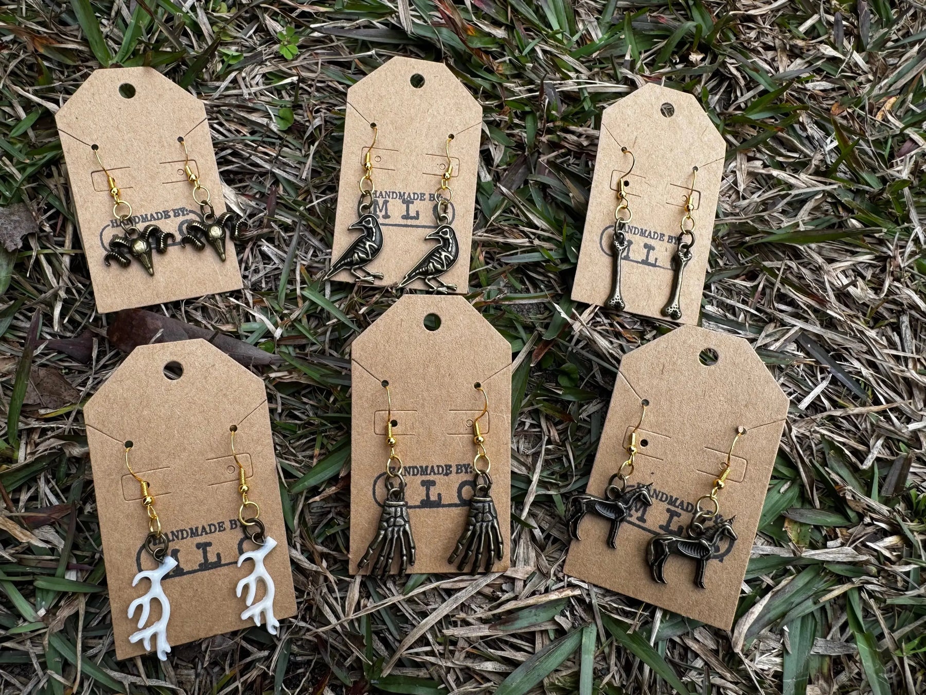 Bone & Brass Earring Collection Mushroom Lady Co