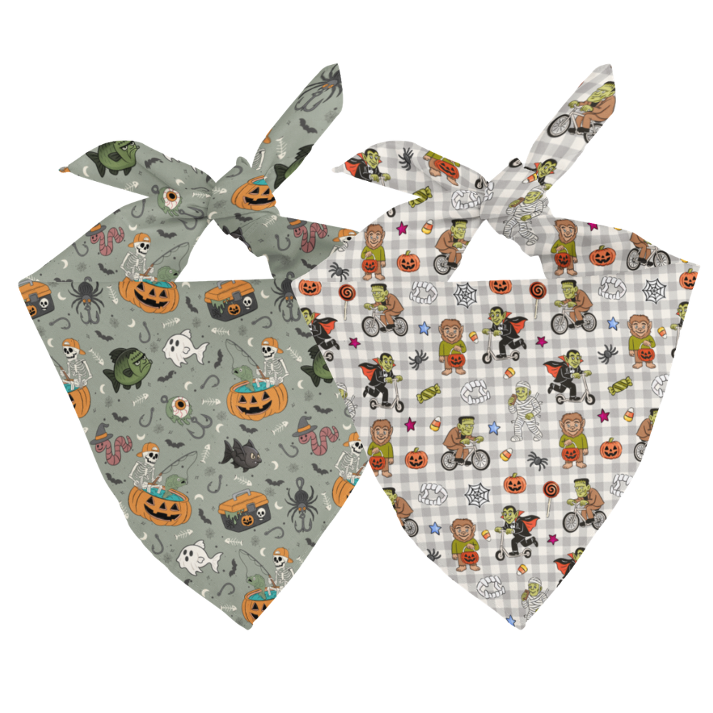 Goblins and Ghouls Halloween Reversible Dog Bandana by Dog Bandana Co.