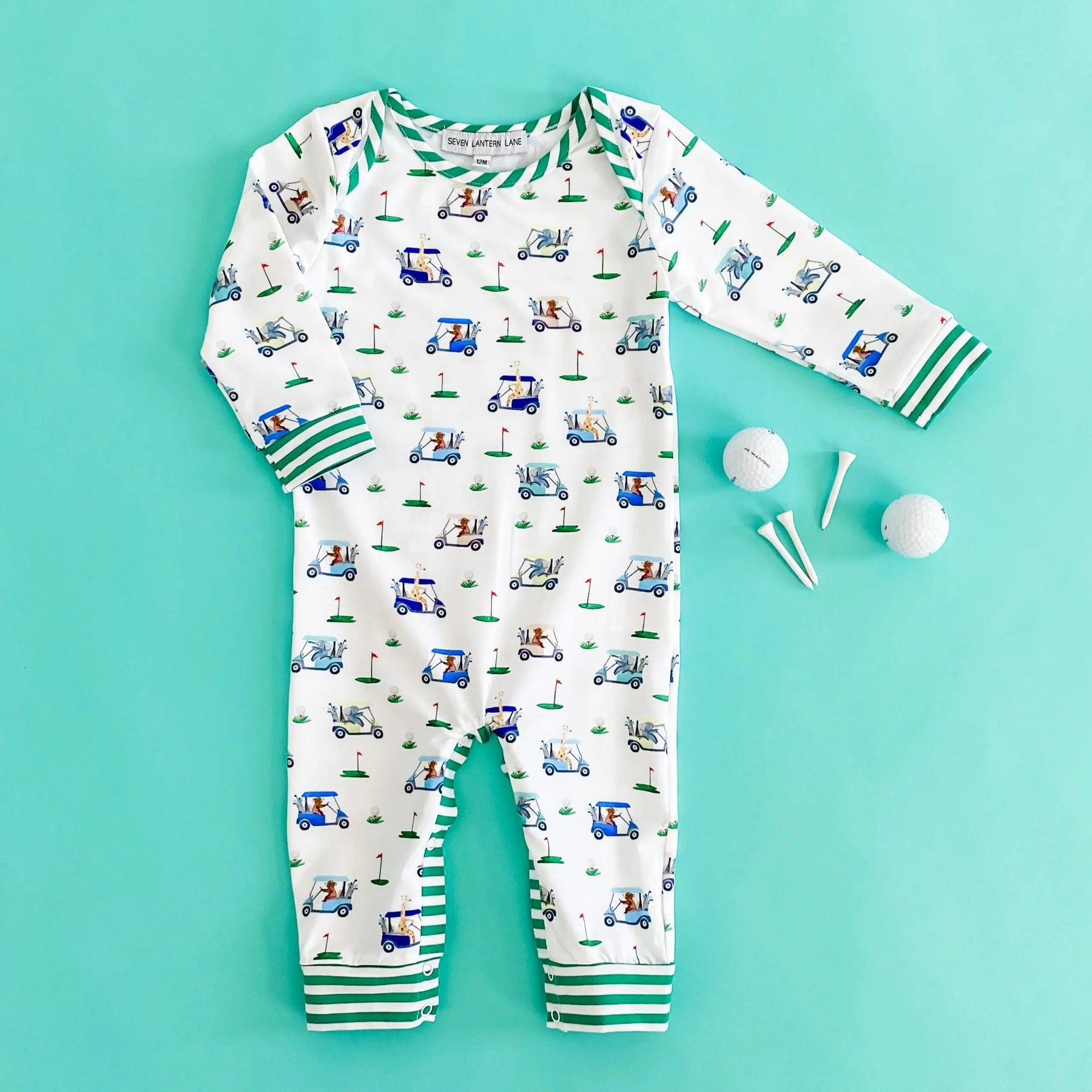 Boys Fairway Golf Romper by Seven Lantern Lane, Southern lifestyle apparel main product photo
