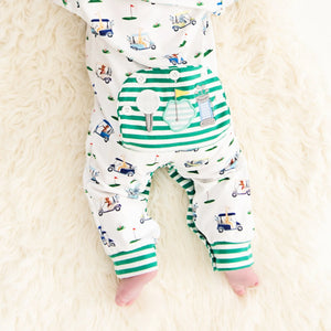 Boys Fairway Golf Romper by Seven Lantern Lane, Southern lifestyle apparel detail photo 6