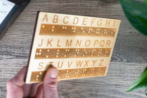 Braille Alphabet Board, Tactile Raised Dots, Made in the USA by Creative Escape Rooms, reading toys detail photo 5