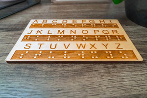 Braille Alphabet Board, Tactile Raised Dots, Made in the USA by Creative Escape Rooms, reading toys detail photo 6