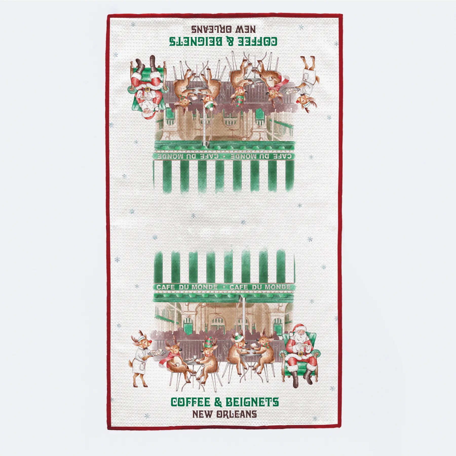 Breakfast with Santa Kitchen Towel by Nola Tawk, tea towel main product photo