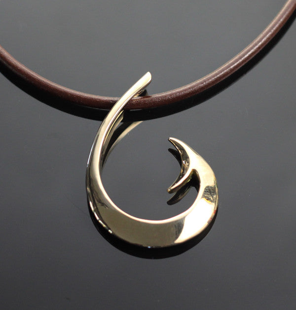 Bronze Lg Circle Hook Pendant-BRP1050