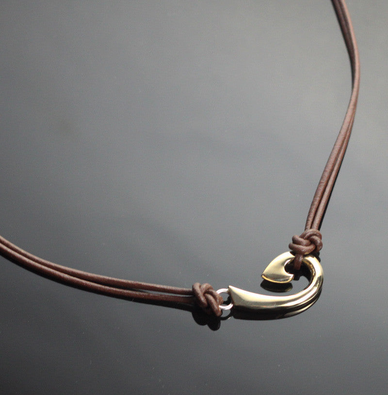 Bronze Sm. Circle Hook Sideways Necklace – BRP1038-S