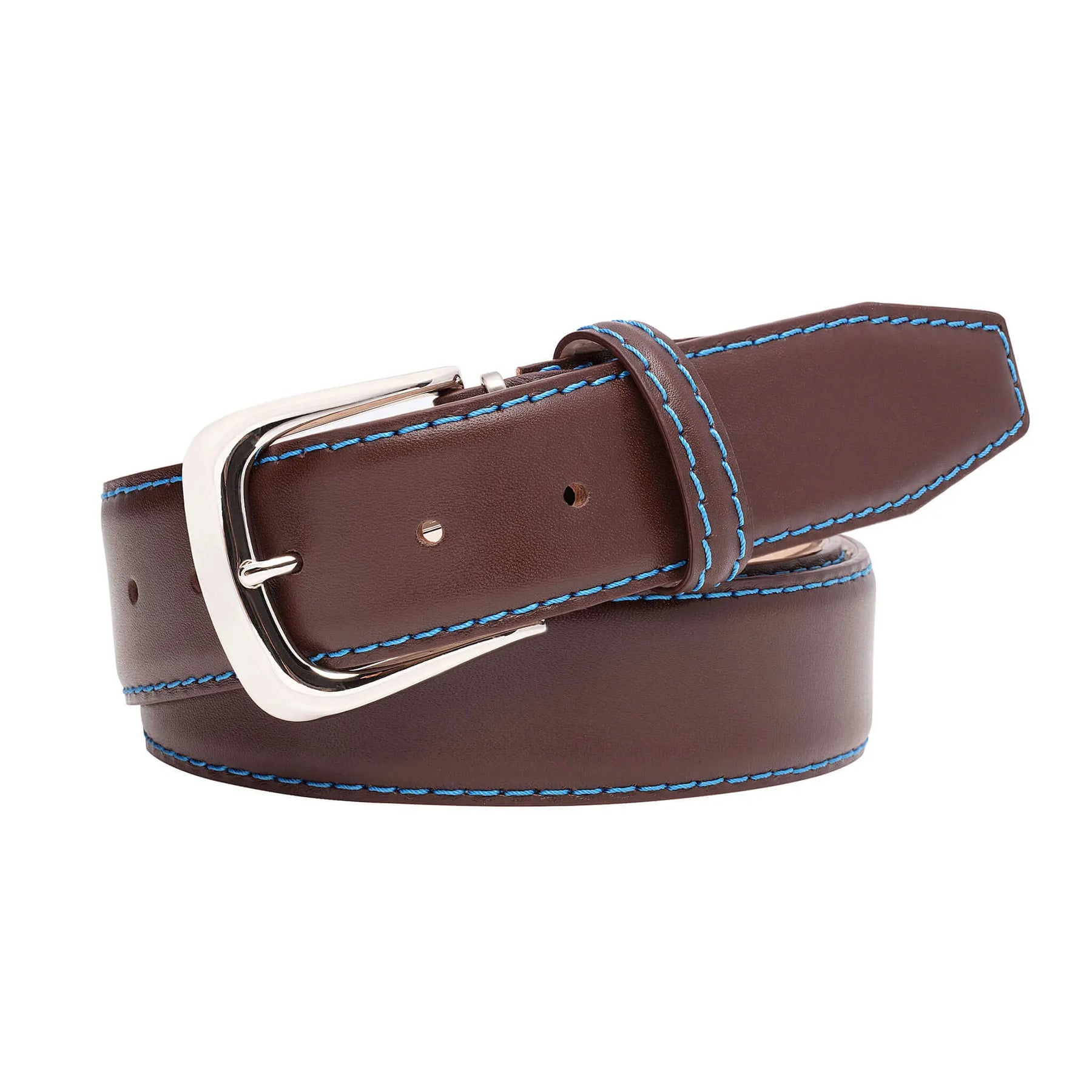 Brown Smooth Italian Calf Leather Belt