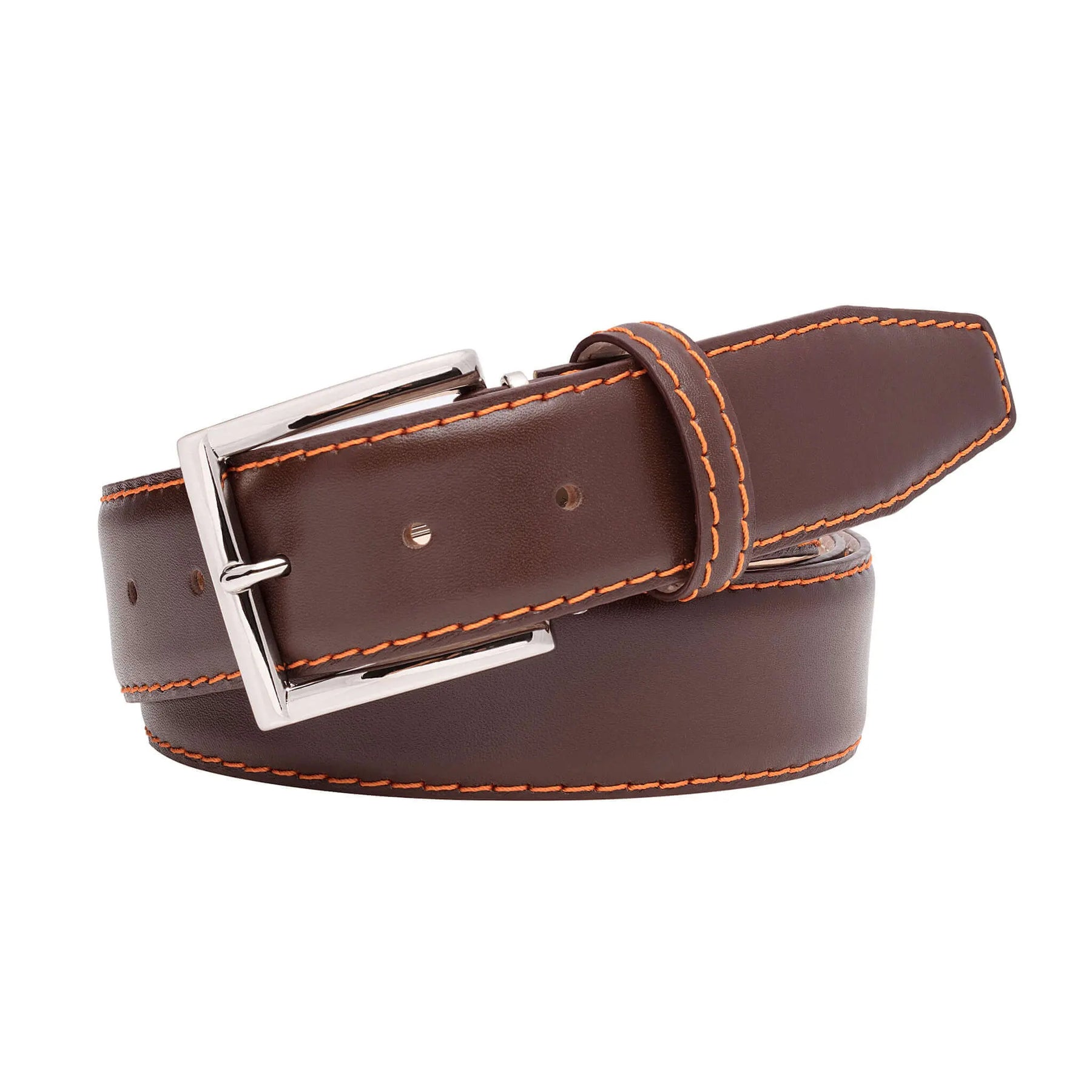 Brown Smooth Italian Calf Leather Belt