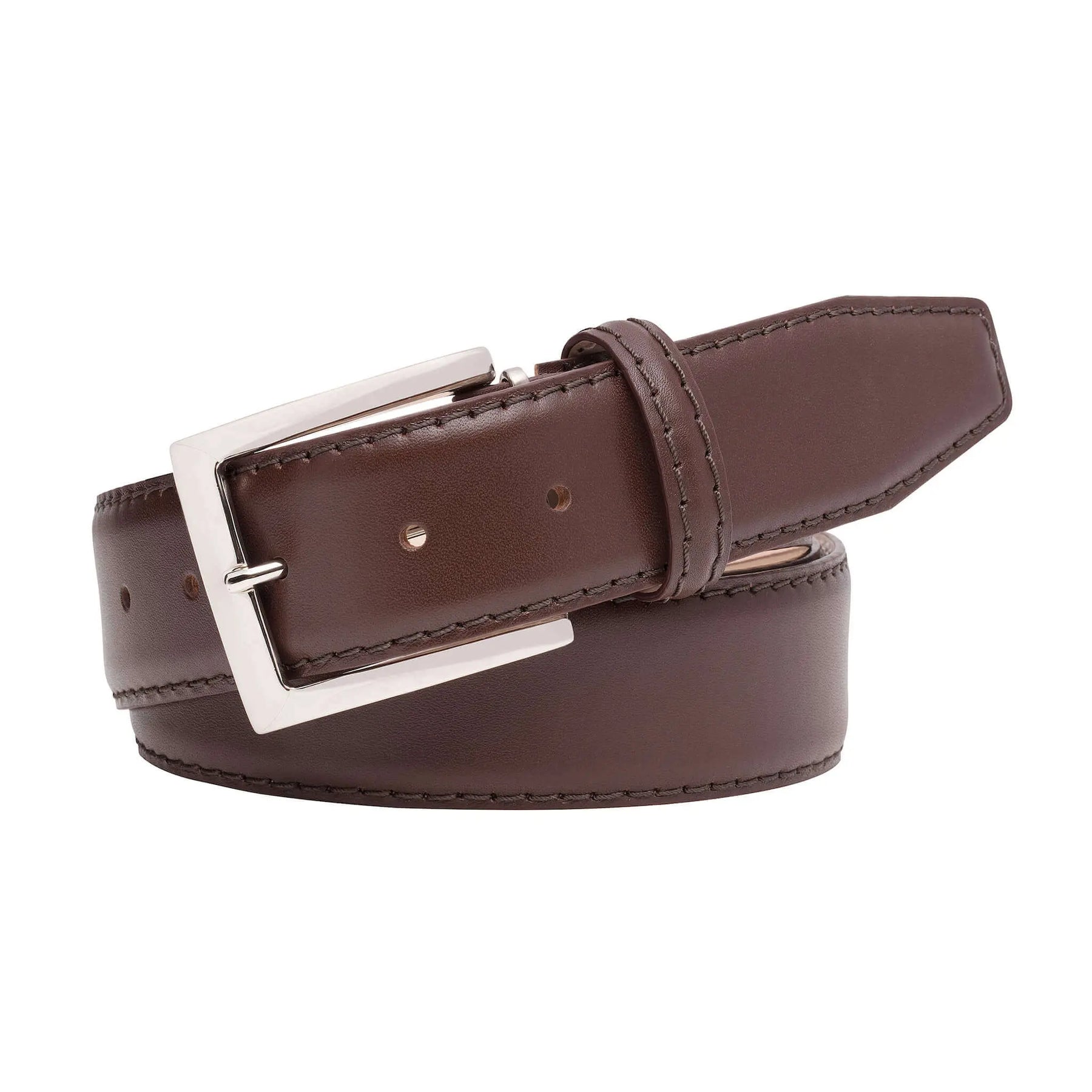 Brown Smooth Italian Calf Leather Belt