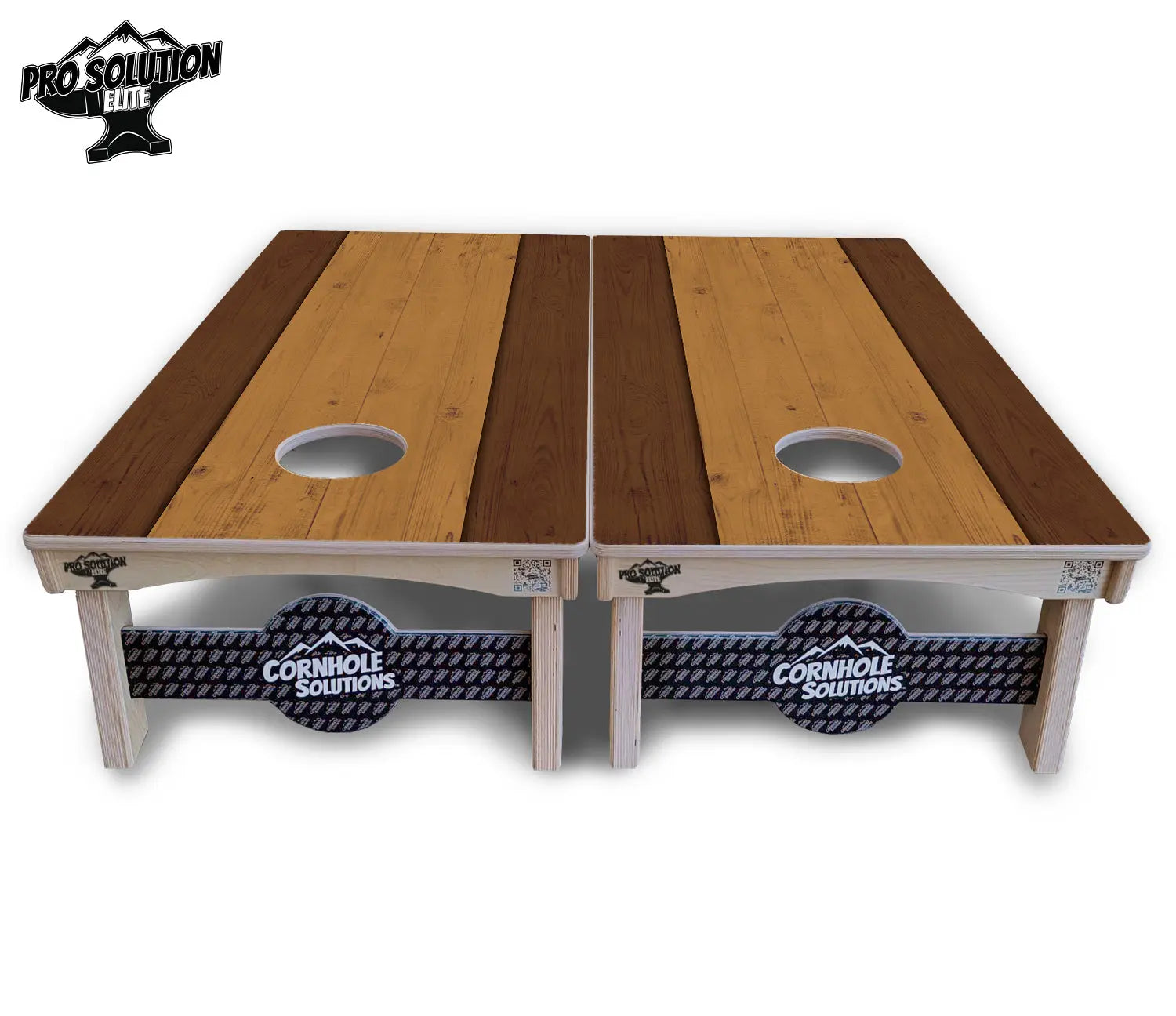 Brown Two Tone Planks Cornhole Boards - Pro Solution Elite Series Cornhole Solutions