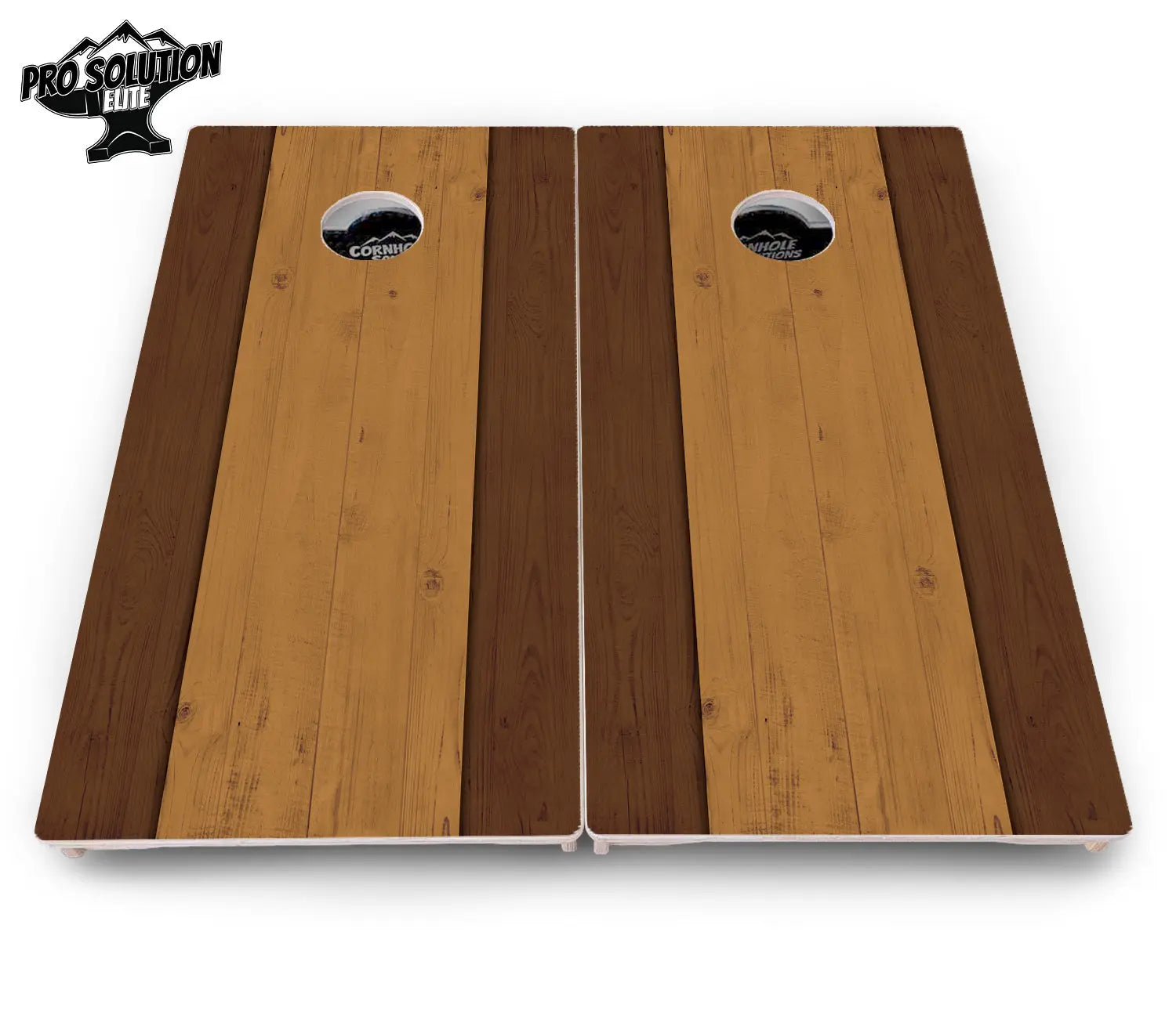 Brown Two Tone Planks Cornhole Boards - Pro Solution Elite Series Cornhole Solutions