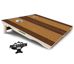 Brown Two Tone Planks Cornhole Boards - Pro Solution Elite Series Cornhole Solutions