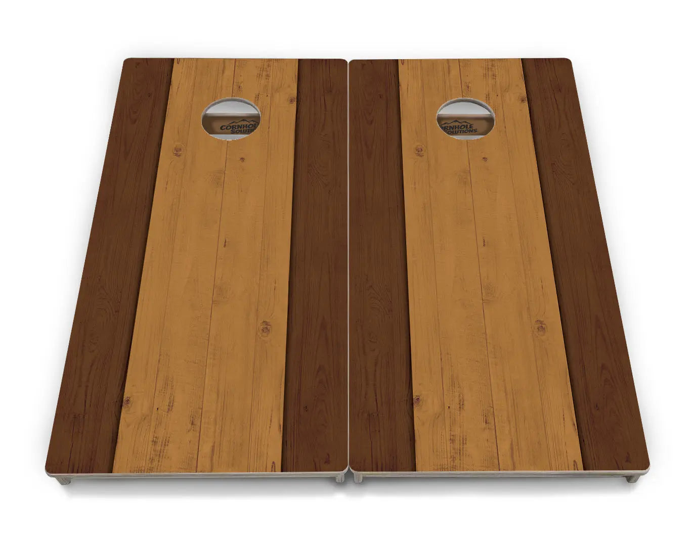 Brown Two Tone Planks Cornhole Boards - Professional Tournament Series Cornhole Solutions