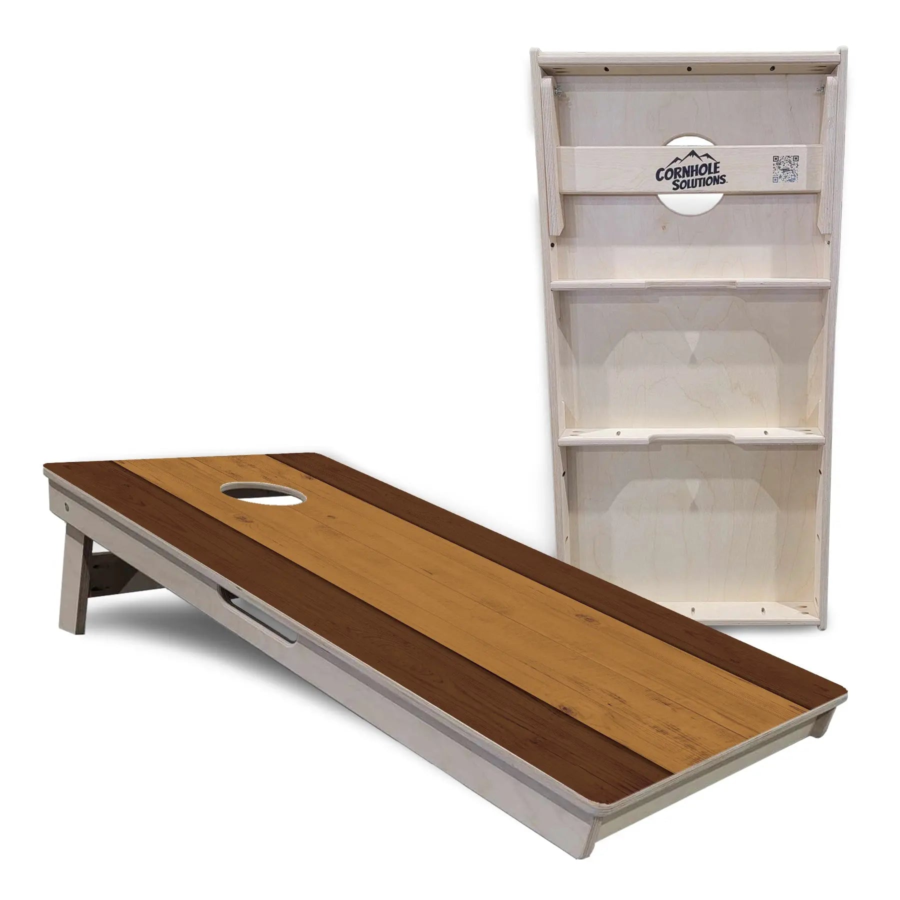 Brown Two Tone Planks Cornhole Boards - Professional Tournament Series Cornhole Solutions
