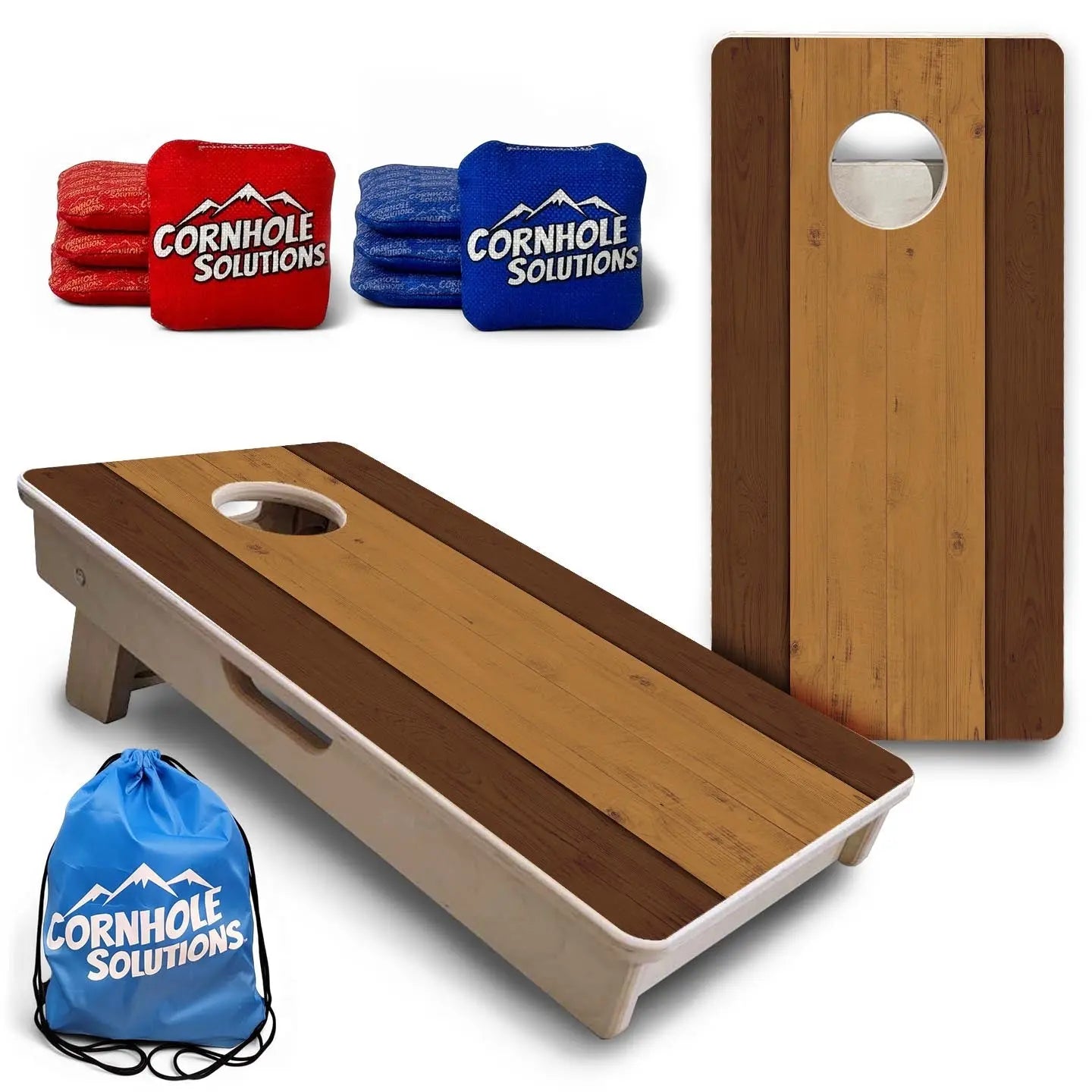 Brown Two Tone Planks - Mini or Vacation Size Cornhole Boards by Cornhole Solutions, custom cornhole board main product photo
