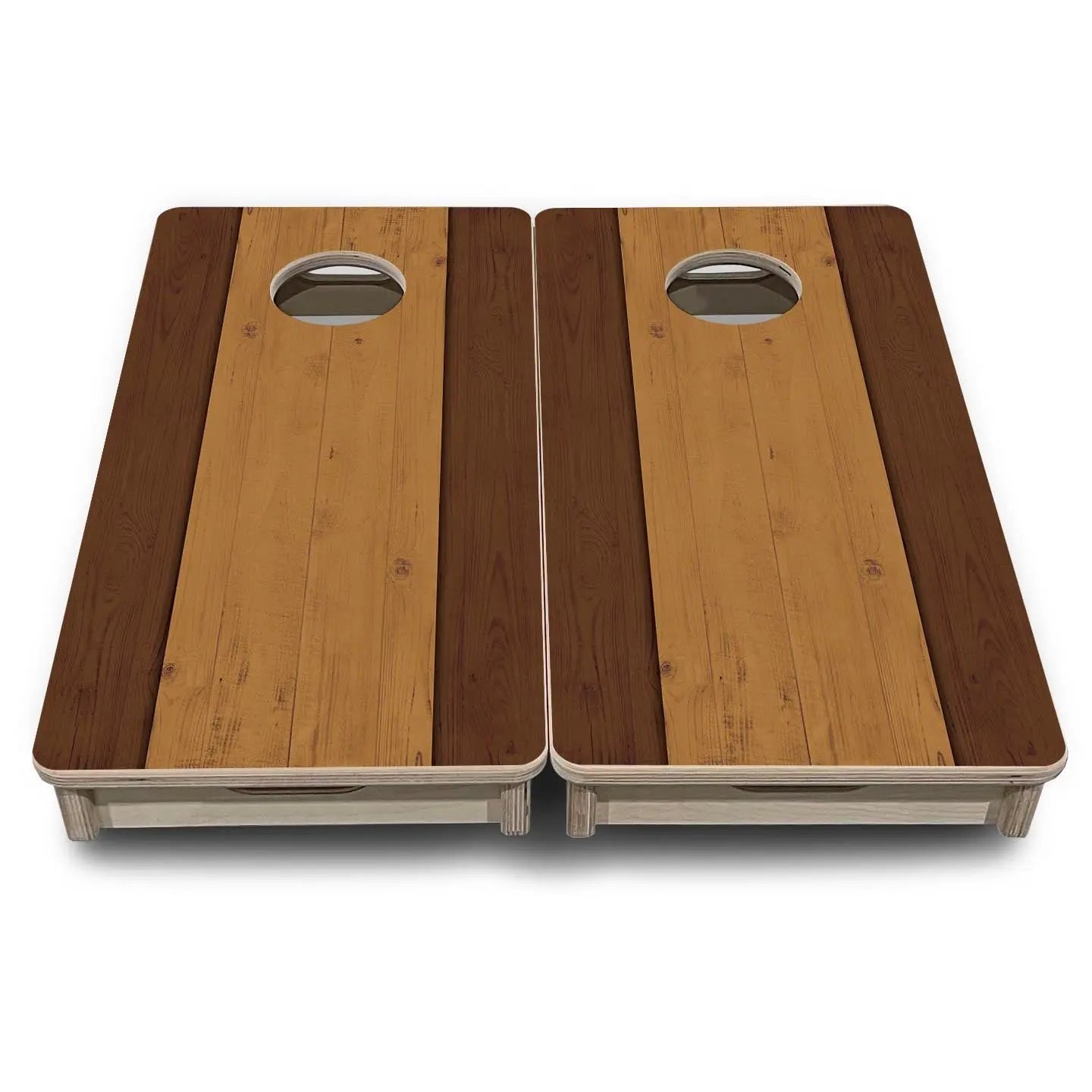 Brown Two Tone Planks - Mini or Vacation Size Cornhole Boards by Cornhole Solutions, custom cornhole board detail photo 2