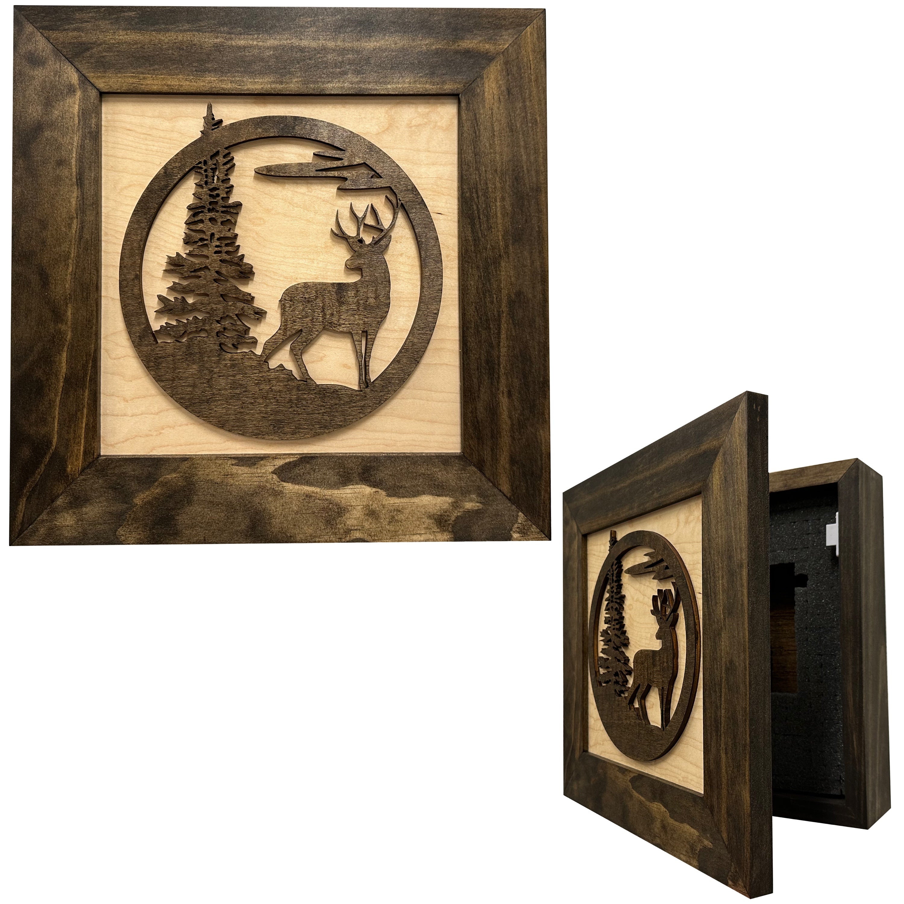 Buck In Nature Gun Safe Shelf - Gun Concealment Furniture - Hidden Gun Safe for Discrete Firearm Storage by Bellewood Designs, Southern home decor main product photo