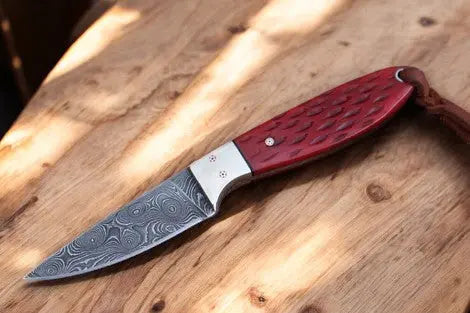Buckaroo Waist Knife – Custom Handmade Damascus Steel Knife by Damascus Knife Store, Damascus knife main product photo