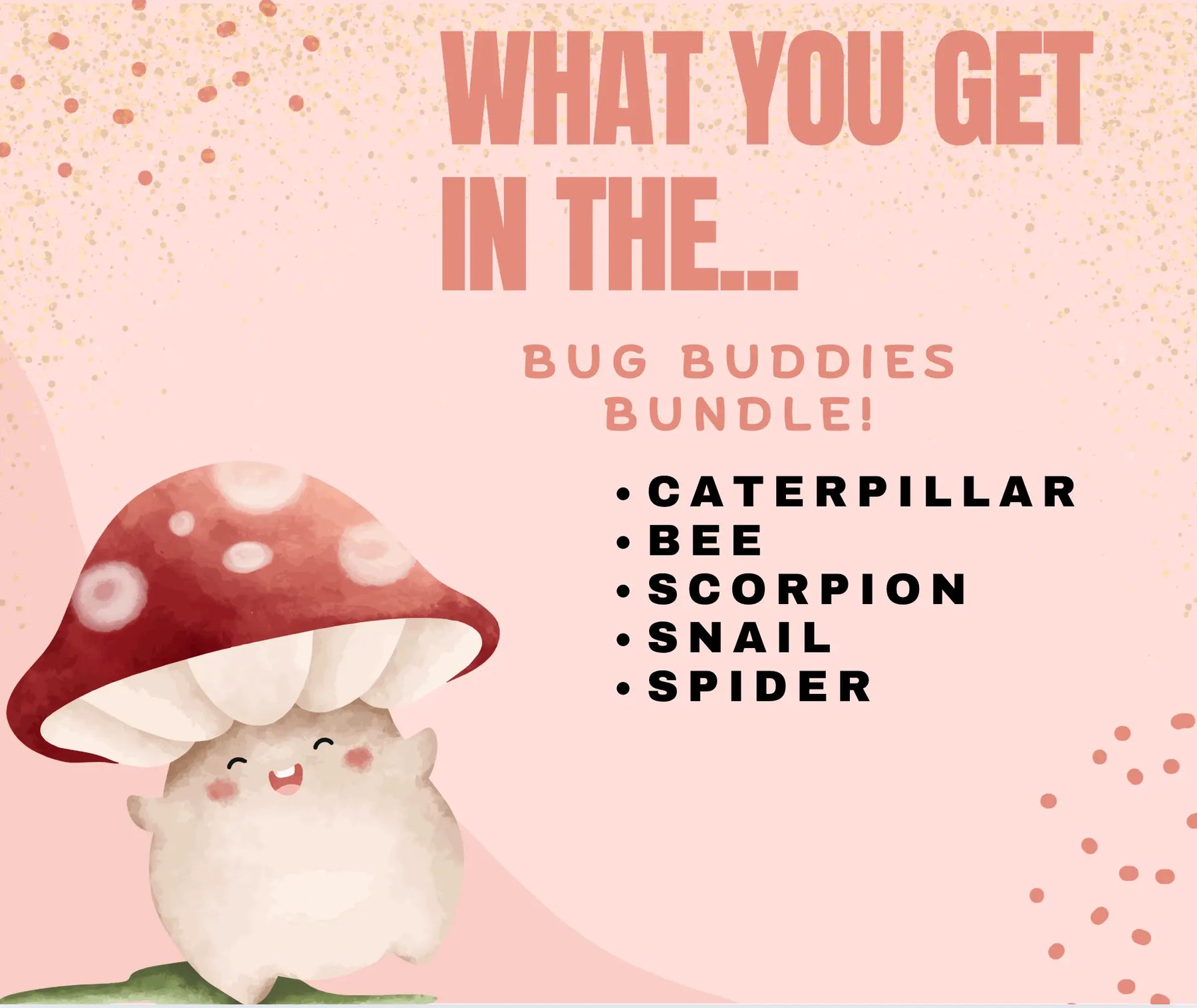 Bug Buddies Mini Fidget Toy Bundle | 3D Printed Insect Sensory Toys by Mushroom Lady Co, paper gift detail photo 3