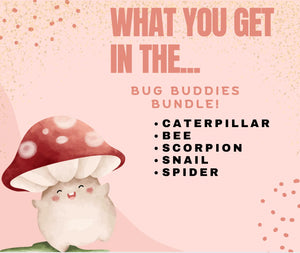 Bug Buddies Mini Fidget Toy Bundle | 3D Printed Insect Sensory Toys by Mushroom Lady Co, paper gift detail photo 3