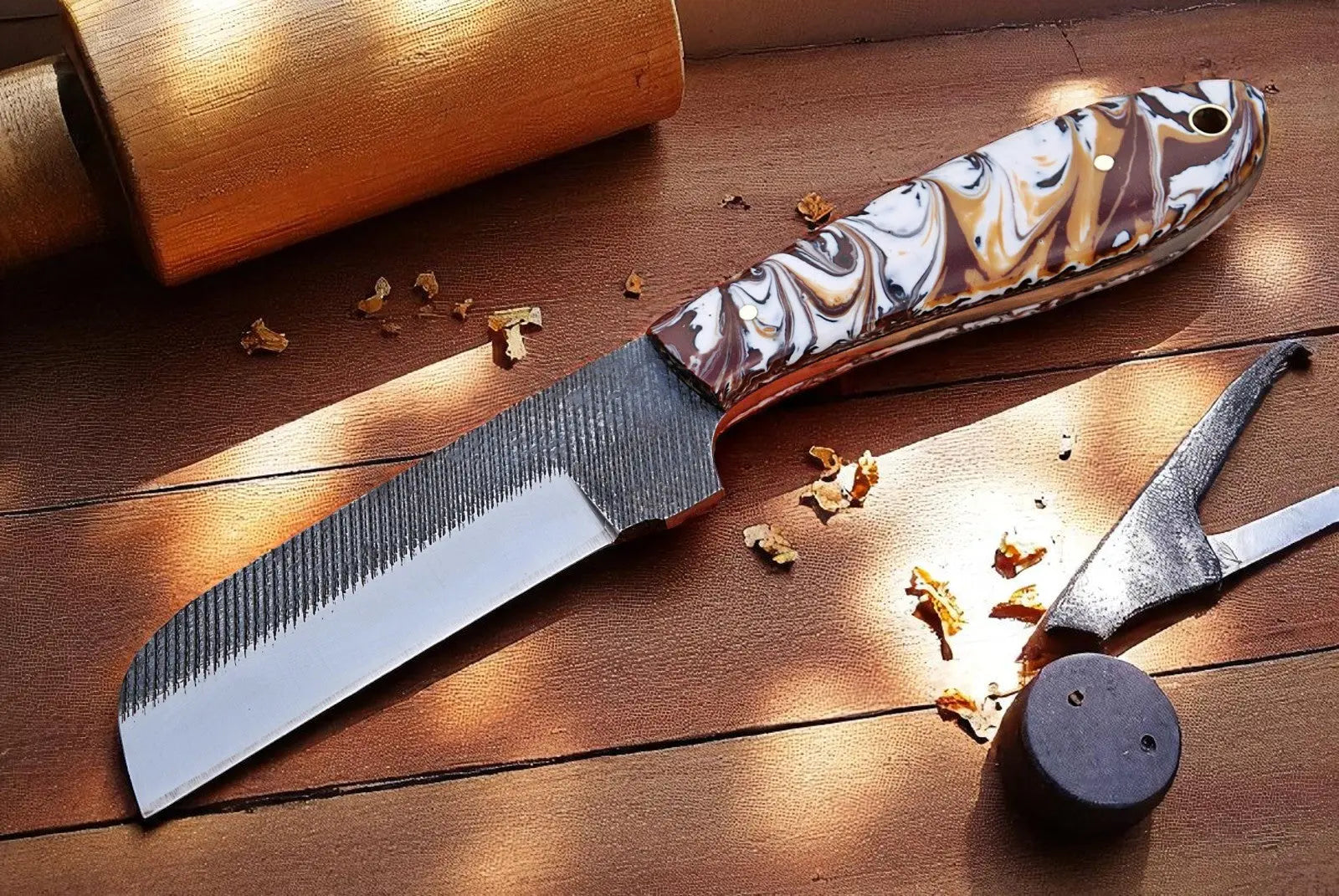 Bull Cutter Knife - Custom Handmade – 8" Rash Steel Damascus Knife Store