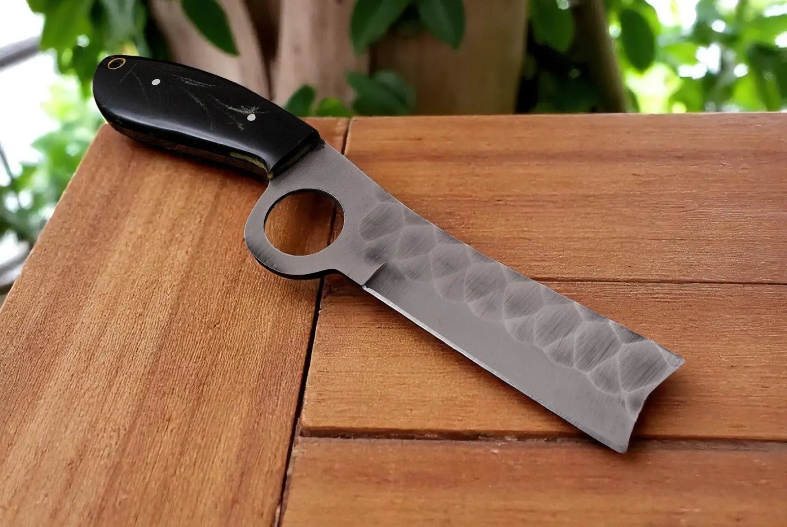 Bull Cutter Knife with Sheath – 8" Forged Steel Damascus Knife Store