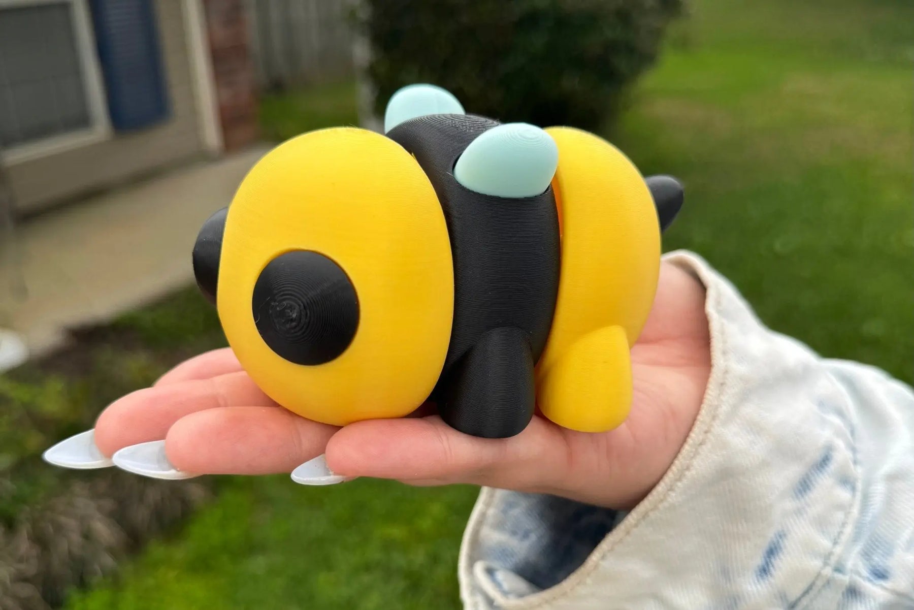 Bumblebee 3D Printed Fidget Toy | Large Nature Sensory Toy by Mushroom Lady Co, paper gift detail photo 4