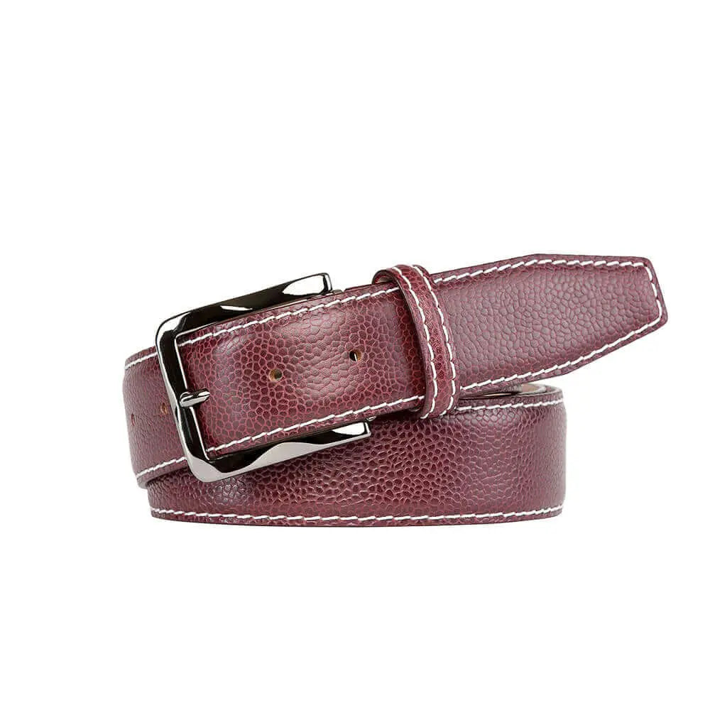 Burgundy French Pebble Grain Belt