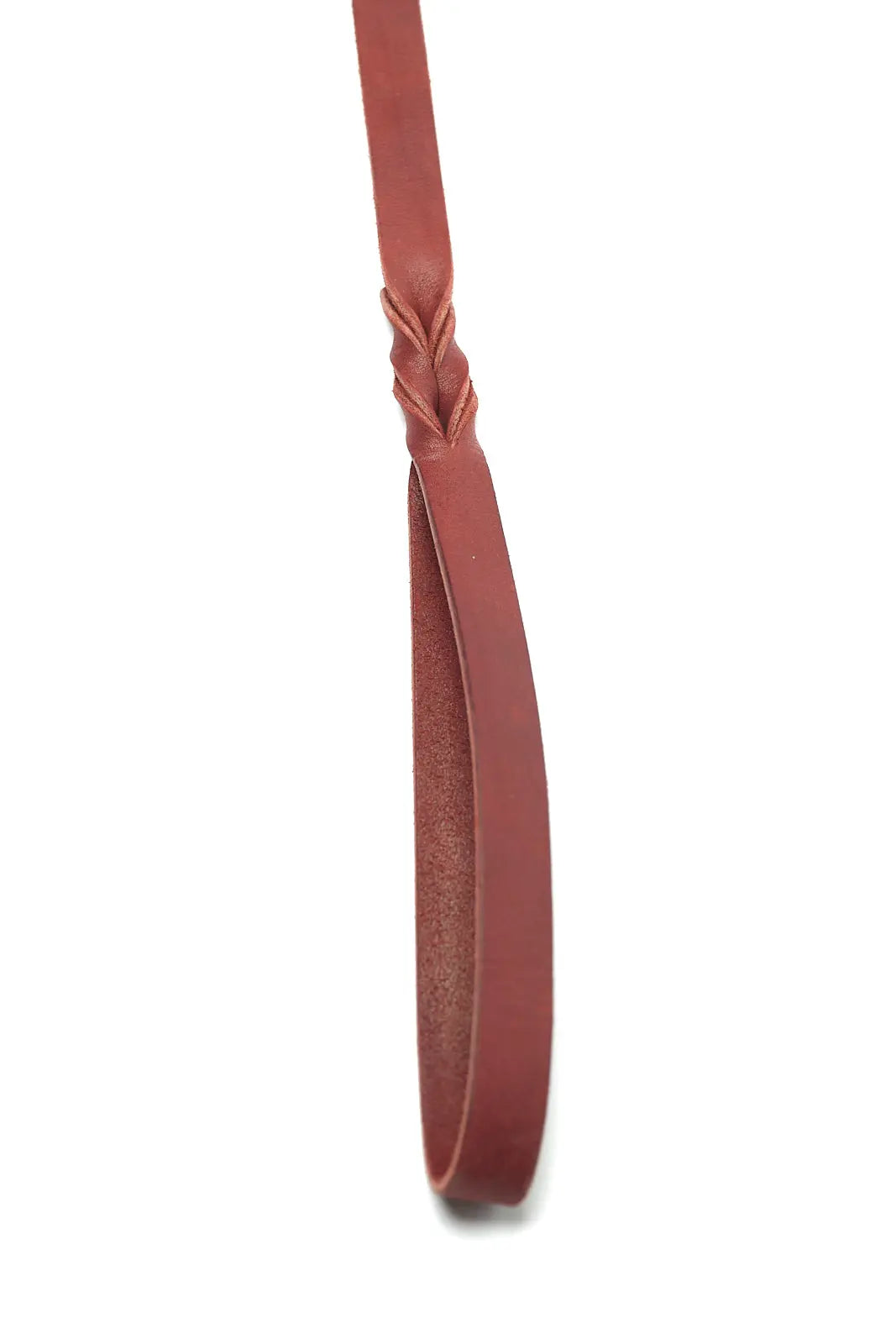 Burgundy Latigo Dog Leash by Texas Saddlery, handmade leather goods detail photo 2