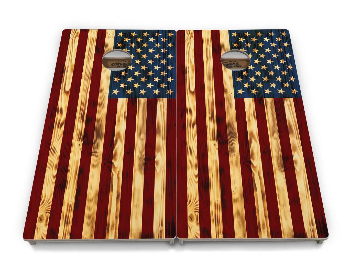 Burnt Color Flag Cornhole Boards - Professional Tournament Series by Cornhole Solutions, custom cornhole board detail photo 2