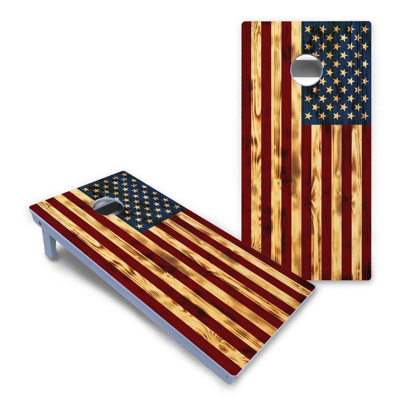 Burnt Colorful Rustic Flag Cornhole Boards - All Weather Series Cornhole Solutions