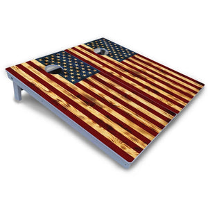 Burnt Colorful Rustic Flag Cornhole Boards - All Weather Series Cornhole Solutions